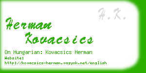 herman kovacsics business card
